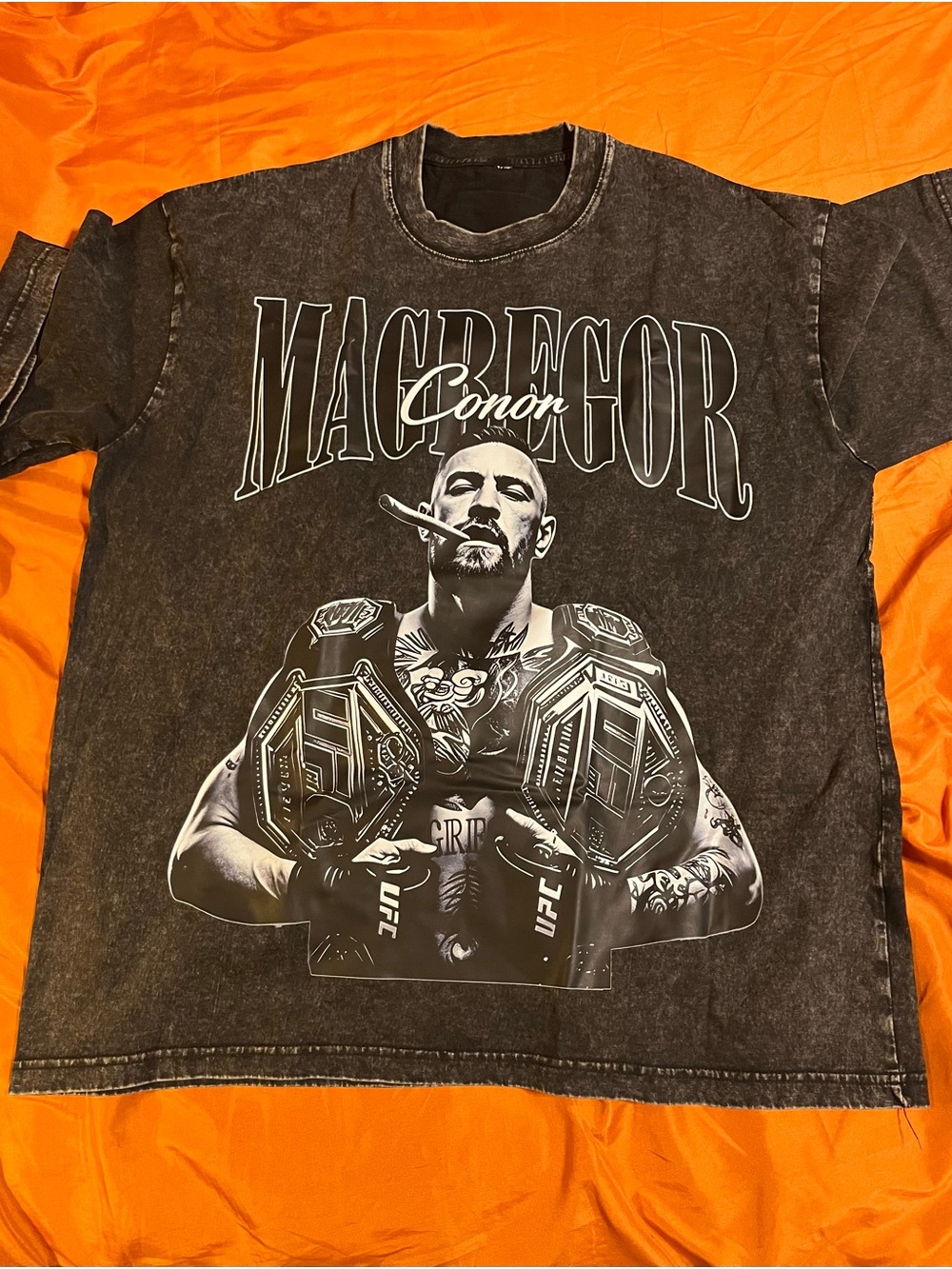 Black Tee with Conor MacGregor Graphic Print  Men's Tee